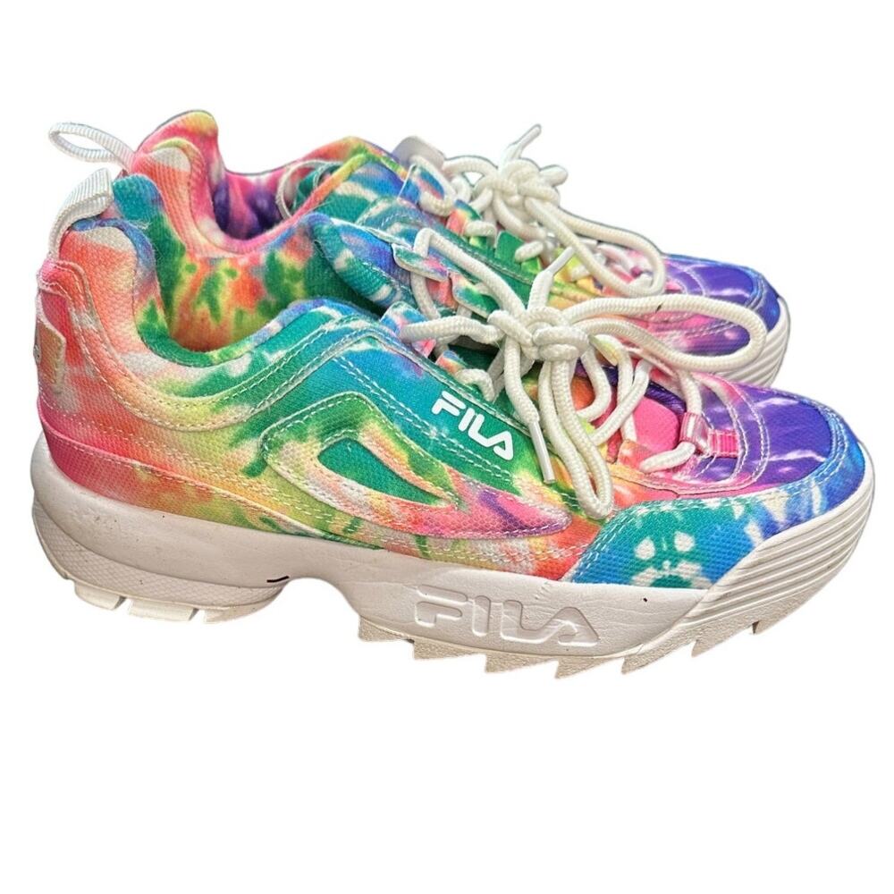 Fila Women's Disruptor Ii Tie Dye Sneaker SZ 7 Rainbow Multicolor